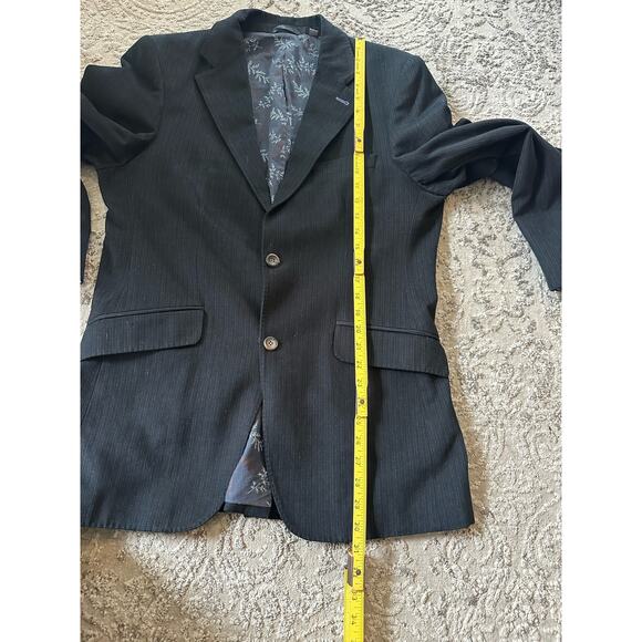 Ted Baker Cotton Blend Purple Label Black Striped Sport Coat Sz. 4/Large/40 - Picture 12 of 15